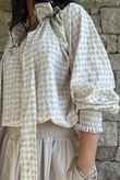 Nonni Gingham Poet Blouse Stone